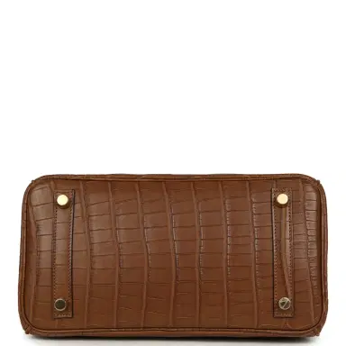 HERMÈS Hermes Birkin 25 Alezan Matte Alligator Gold Hardware | Thumbnail 6 HERMÈS Hermes Birkin 25 Alezan Matte Alligator Gold Hardware | Thumbnail 6