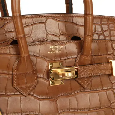 HERMÈS Hermes Birkin 25 Alezan Matte Alligator Gold Hardware | Thumbnail 7 HERMÈS Hermes Birkin 25 Alezan Matte Alligator Gold Hardware | Thumbnail 7