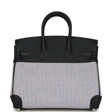 HERMÈS Hermes Birkin Quadrille 25 Caban Swift and Toile Palladium Hardware | Thumbnail 4 HERMÈS Hermes Birkin Quadrille 25 Caban Swift and Toile Palladium Hardware | Thumbnail 4