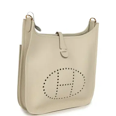 HERMÈS Hermes Evelyne III PM Craie Clemence Gold Hardware | Thumbnail 2 HERMÈS Hermes Evelyne III PM Craie Clemence Gold Hardware | Thumbnail 2