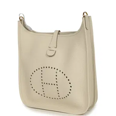 HERMÈS Hermes Evelyne III PM Craie Clemence Gold Hardware | Thumbnail 5 HERMÈS Hermes Evelyne III PM Craie Clemence Gold Hardware | Thumbnail 5