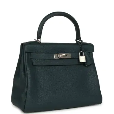 HERMÈS Hermes Kelly Retourne 28 Vert Cypress Clemence Palladium Hardware | Thumbnail 2 HERMÈS Hermes Kelly Retourne 28 Vert Cypress Clemence Palladium Hardware | Thumbnail 2