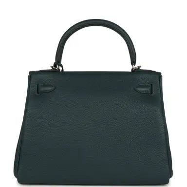 HERMÈS Hermes Kelly Retourne 28 Vert Cypress Clemence Palladium Hardware | Thumbnail 4 HERMÈS Hermes Kelly Retourne 28 Vert Cypress Clemence Palladium Hardware | Thumbnail 4