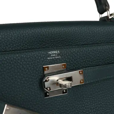 HERMÈS Hermes Kelly Retourne 28 Vert Cypress Clemence Palladium Hardware | Thumbnail 7 HERMÈS Hermes Kelly Retourne 28 Vert Cypress Clemence Palladium Hardware | Thumbnail 7