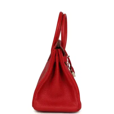 HERMÈS Pre-owned Hermes Birkin 30 Rouge Casaque Togo Palladium Hardware | Thumbnail 3 HERMÈS Pre-owned Hermes Birkin 30 Rouge Casaque Togo Palladium Hardware | Thumbnail 3