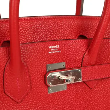 HERMÈS Pre-owned Hermes Birkin 30 Rouge Casaque Togo Palladium Hardware | Thumbnail 7 HERMÈS Pre-owned Hermes Birkin 30 Rouge Casaque Togo Palladium Hardware | Thumbnail 7