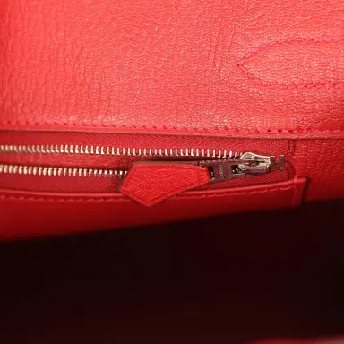 HERMÈS Pre-owned Hermes Birkin 30 Rouge Vif Ostrich Palladium Hardware | Thumbnail 9 HERMÈS Pre-owned Hermes Birkin 30 Rouge Vif Ostrich Palladium Hardware | Thumbnail 9