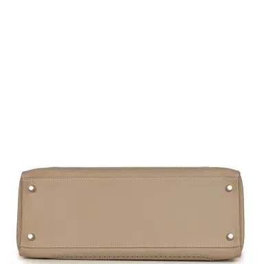 HERMÈS Pre-owned Hermes Ghillies Kelly Retourne 35 Argile Swift and Grain D'H Palladium Hardware | Thumbnail 6 HERMÈS Pre-owned Hermes Ghillies Kelly Retourne 35 Argile Swift and Grain D'H Palladium Hardware | Thumbnail 6