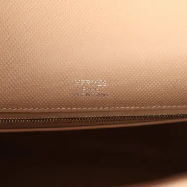 HERMÈS Pre-owned Hermes Ghillies Kelly Retourne 35 Argile Swift and Grain D'H Palladium Hardware | Thumbnail 8 HERMÈS Pre-owned Hermes Ghillies Kelly Retourne 35 Argile Swift and Grain D'H Palladium Hardware | Thumbnail 8