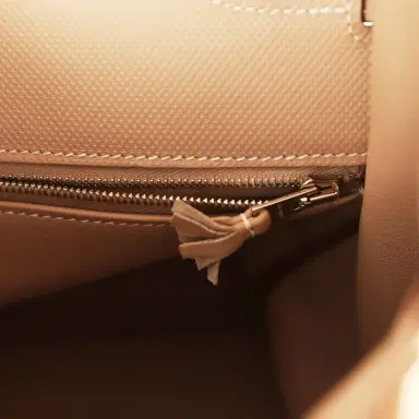 HERMÈS Pre-owned Hermes Ghillies Kelly Retourne 35 Argile Swift and Grain D'H Palladium Hardware | Thumbnail 9 HERMÈS Pre-owned Hermes Ghillies Kelly Retourne 35 Argile Swift and Grain D'H Palladium Hardware | Thumbnail 9