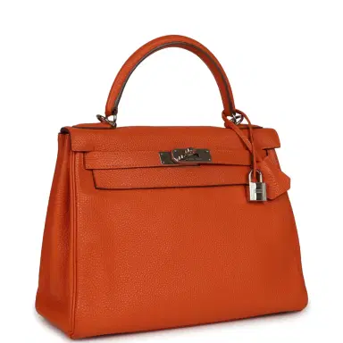 HERMÈS Pre-owned Hermes Kelly Retourne 28 Orange Togo Palladium Hardware | Thumbnail 2 HERMÈS Pre-owned Hermes Kelly Retourne 28 Orange Togo Palladium Hardware | Thumbnail 2