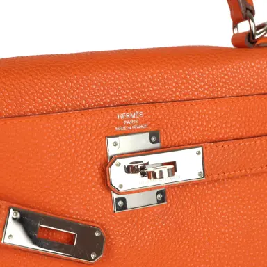 HERMÈS Pre-owned Hermes Kelly Retourne 28 Orange Togo Palladium Hardware | Thumbnail 7 HERMÈS Pre-owned Hermes Kelly Retourne 28 Orange Togo Palladium Hardware | Thumbnail 7