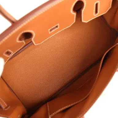 HERMÈS Pre-owned Hermes Shoulder Birkin Light 29 Gold Evercolor Gold Hardware | Thumbnail 8 HERMÈS Pre-owned Hermes Shoulder Birkin Light 29 Gold Evercolor Gold Hardware | Thumbnail 8