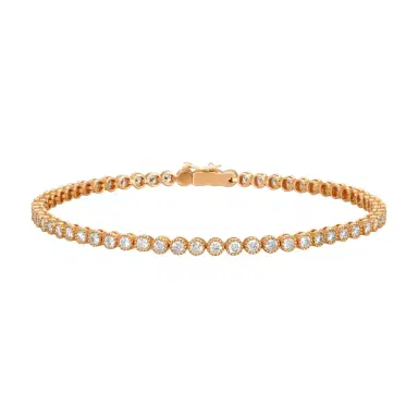 Mémoire Mémoire Milgrain 18K Rose Gold Line Diamond Tennis Bracelet by The Solist | Thumbnail 1 Mémoire Mémoire Milgrain 18K Rose Gold Line Diamond Tennis Bracelet by The Solist | Thumbnail 1