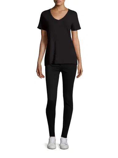 rag & bone Women's V-Neck Cotton Tee - Black - Size Large | Thumbnail 2 rag & bone Women's V-Neck Cotton Tee - Black - Size Large | Thumbnail 2