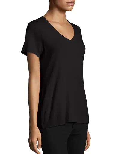 rag & bone Women's V-Neck Cotton Tee - Black - Size Large | Thumbnail 4 rag & bone Women's V-Neck Cotton Tee - Black - Size Large | Thumbnail 4