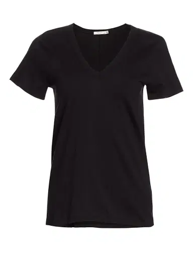 rag & bone Women's V-Neck Cotton Tee - Black - Size Large | Thumbnail 6 rag & bone Women's V-Neck Cotton Tee - Black - Size Large | Thumbnail 6