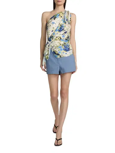 A.L.C. Women's Eliana Floral Tie-Detail Top - Butter Capri Multi - Size 14 | Thumbnail 2 A.L.C. Women's Eliana Floral Tie-Detail Top - Butter Capri Multi - Size 14 | Thumbnail 2