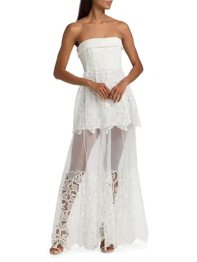 Simkhai Women's Rennis Lace Bustier Gown - Ivory - Size 2 | Thumbnail 2 Simkhai Women's Rennis Lace Bustier Gown - Ivory - Size 2 | Thumbnail 2