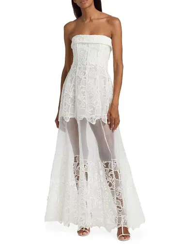 Simkhai Women's Rennis Lace Bustier Gown - Ivory - Size 2 | Thumbnail 3 Simkhai Women's Rennis Lace Bustier Gown - Ivory - Size 2 | Thumbnail 3