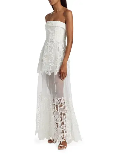 Simkhai Women's Rennis Lace Bustier Gown - Ivory - Size 2 | Thumbnail 4 Simkhai Women's Rennis Lace Bustier Gown - Ivory - Size 2 | Thumbnail 4