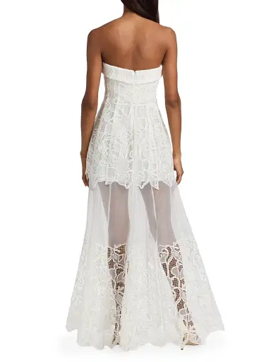 Simkhai Women's Rennis Lace Bustier Gown - Ivory - Size 2 | Thumbnail 5 Simkhai Women's Rennis Lace Bustier Gown - Ivory - Size 2 | Thumbnail 5