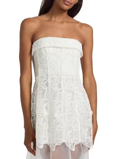 Simkhai Women's Rennis Lace Bustier Gown - Ivory - Size 2 | Thumbnail 6 Simkhai Women's Rennis Lace Bustier Gown - Ivory - Size 2 | Thumbnail 6