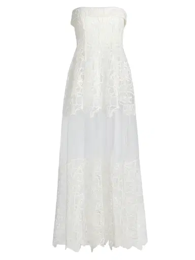 Simkhai Women's Rennis Lace Bustier Gown - Ivory - Size 2 | Thumbnail 1 Simkhai Women's Rennis Lace Bustier Gown - Ivory - Size 2 | Thumbnail 1
