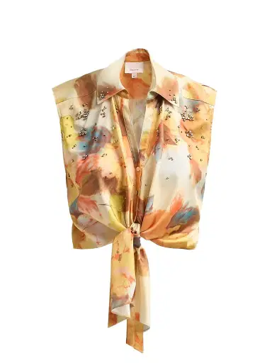 Cinq à Sept Women's Marianna Watercolor Floral Sleeveless Top - Smoke Sand Multi | Thumbnail 1 Cinq à Sept Women's Marianna Watercolor Floral Sleeveless Top - Smoke Sand Multi | Thumbnail 1