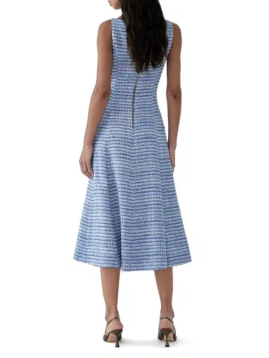 Carolina Herrera Women's Tweed Sleeveless Midi-Dress - Blue Multi | Thumbnail 3 Carolina Herrera Women's Tweed Sleeveless Midi-Dress - Blue Multi | Thumbnail 3