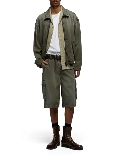 7 For All Mankind Men's Cotton-Blend Cargo Shorts - Sunfaded Moss | Thumbnail 2 7 For All Mankind Men's Cotton-Blend Cargo Shorts - Sunfaded Moss | Thumbnail 2