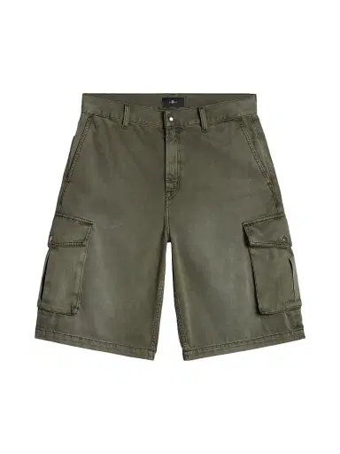 7 For All Mankind Men's Cotton-Blend Cargo Shorts - Sunfaded Moss | Thumbnail 1 7 For All Mankind Men's Cotton-Blend Cargo Shorts - Sunfaded Moss | Thumbnail 1