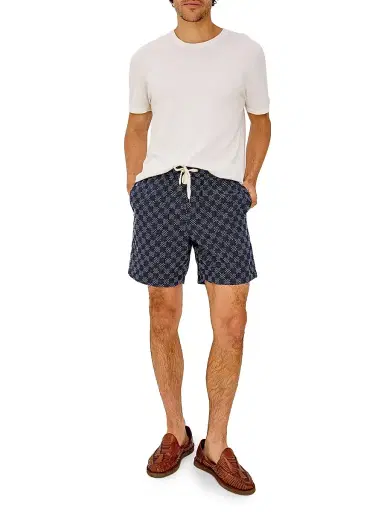 Rails Men's Cruz Check Cotton Shorts - Navy Sashiko | Thumbnail 2 Rails Men's Cruz Check Cotton Shorts - Navy Sashiko | Thumbnail 2