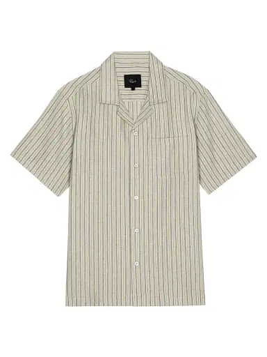 RAILS Men's Ely Multi-Stripe Linen-Cotton Camp Shirt - Ecru Multi Stripe - Size XXL | Thumbnail 1 RAILS Men's Ely Multi-Stripe Linen-Cotton Camp Shirt - Ecru Multi Stripe - Size XXL | Thumbnail 1