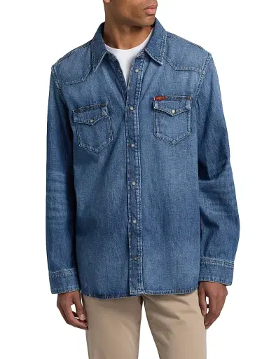 7 For All Mankind Men's Western Canyon Denim Button-Front Shirt - Canyon | Thumbnail 3 7 For All Mankind Men's Western Canyon Denim Button-Front Shirt - Canyon | Thumbnail 3