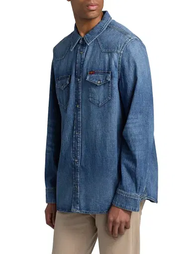 7 For All Mankind Men's Western Canyon Denim Button-Front Shirt - Canyon | Thumbnail 4 7 For All Mankind Men's Western Canyon Denim Button-Front Shirt - Canyon | Thumbnail 4