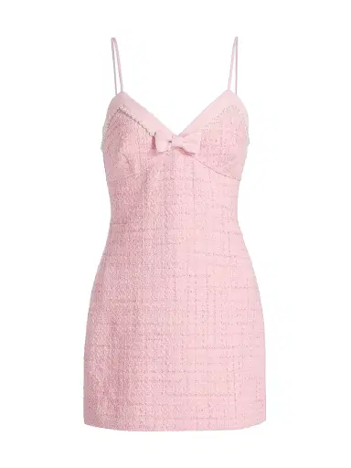 LoveShackFancy Women's Florencio Cotton-Blend Tweed Shift Minidress - Pink Hibiscus | Thumbnail 1 LoveShackFancy Women's Florencio Cotton-Blend Tweed Shift Minidress - Pink Hibiscus | Thumbnail 1