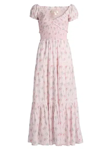 LoveShackFancy Women's Amandla Cotton Maxi Dress - Eau De Rose | Thumbnail 1 LoveShackFancy Women's Amandla Cotton Maxi Dress - Eau De Rose | Thumbnail 1