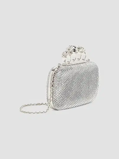 McQueen Women's Embellished Skull Leather Clutch - Lead | Thumbnail 5 McQueen Women's Embellished Skull Leather Clutch - Lead | Thumbnail 5