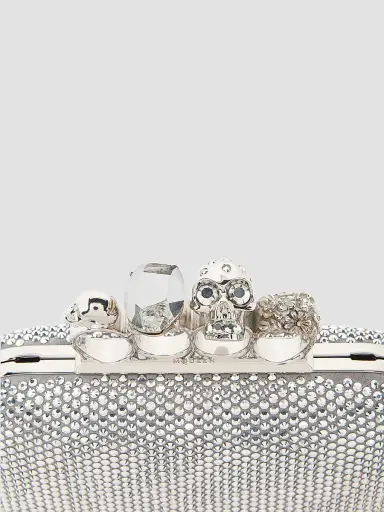 McQueen Women's Embellished Skull Leather Clutch - Lead | Thumbnail 6 McQueen Women's Embellished Skull Leather Clutch - Lead | Thumbnail 6