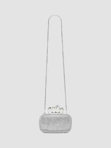 McQueen Women's Embellished Skull Leather Clutch - Lead | Thumbnail 7 McQueen Women's Embellished Skull Leather Clutch - Lead | Thumbnail 7