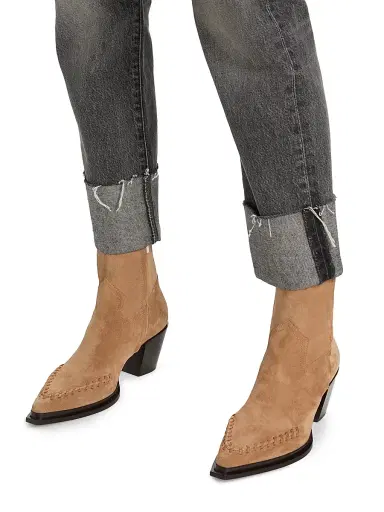 R13 Women's Romeo Cuffed Hem Cotton Straight-Leg Jeans - Leyton Black - Size 31 | Thumbnail 6 R13 Women's Romeo Cuffed Hem Cotton Straight-Leg Jeans - Leyton Black - Size 31 | Thumbnail 6