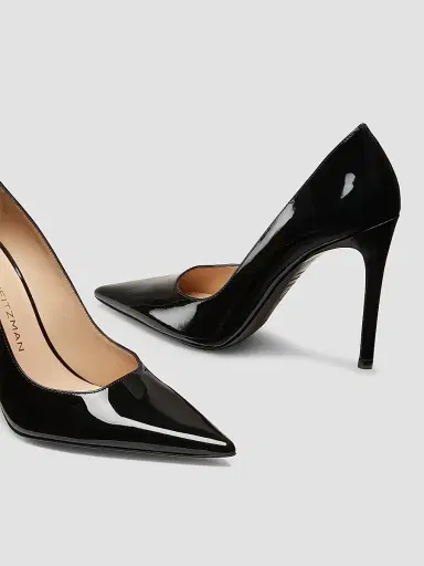 Stuart Weitzman Women's Power 100MM Patent Leather Pumps - Black - Size 9 | Thumbnail 4 Stuart Weitzman Women's Power 100MM Patent Leather Pumps - Black - Size 9 | Thumbnail 4