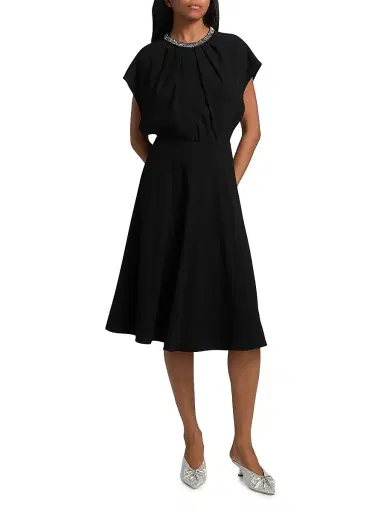 Teri Jon by Rickie Freeman Women's Embellished Cocktail Midi-Dress - Black | Thumbnail 3 Teri Jon by Rickie Freeman Women's Embellished Cocktail Midi-Dress - Black | Thumbnail 3