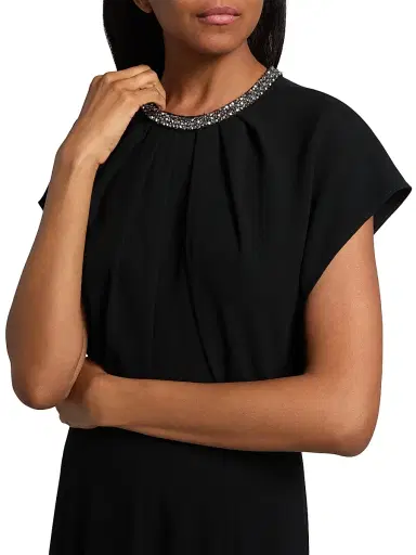 Teri Jon by Rickie Freeman Women's Embellished Cocktail Midi-Dress - Black | Thumbnail 6 Teri Jon by Rickie Freeman Women's Embellished Cocktail Midi-Dress - Black | Thumbnail 6