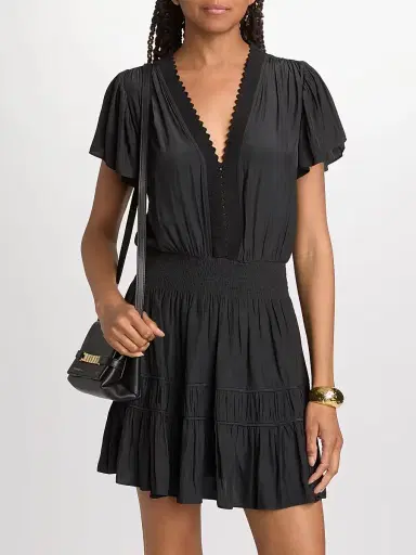 Ramy Brook Women's Irene Tiered Mini Dress - Black | Thumbnail 3 Ramy Brook Women's Irene Tiered Mini Dress - Black | Thumbnail 3