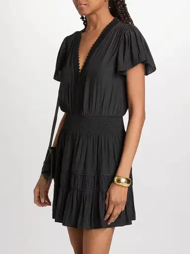 Ramy Brook Women's Irene Tiered Mini Dress - Black | Thumbnail 4 Ramy Brook Women's Irene Tiered Mini Dress - Black | Thumbnail 4