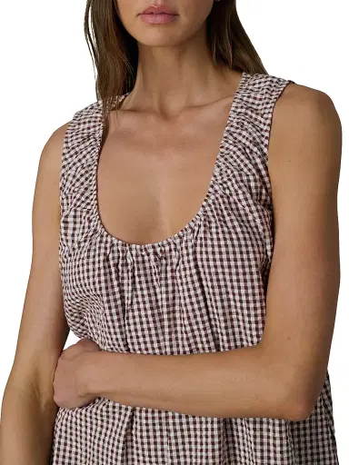 Joe's Jeans Women's Ana Gingham Cotton-Blend Shift Minidress - Macchiato Gingham | Thumbnail 5 Joe's Jeans Women's Ana Gingham Cotton-Blend Shift Minidress - Macchiato Gingham | Thumbnail 5