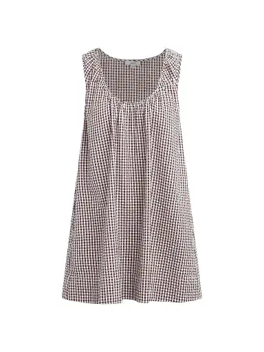 Joe's Jeans Women's Ana Gingham Cotton-Blend Shift Minidress - Macchiato Gingham | Thumbnail 1 Joe's Jeans Women's Ana Gingham Cotton-Blend Shift Minidress - Macchiato Gingham | Thumbnail 1