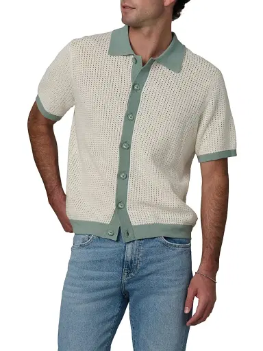 Joe's Jeans Men's Cabana Crochet Cardigan - Egret - Size XL | Thumbnail 3 Joe's Jeans Men's Cabana Crochet Cardigan - Egret - Size XL | Thumbnail 3